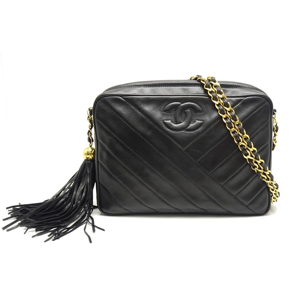 Chanel Chain Shoulder Bag Lambskin Black